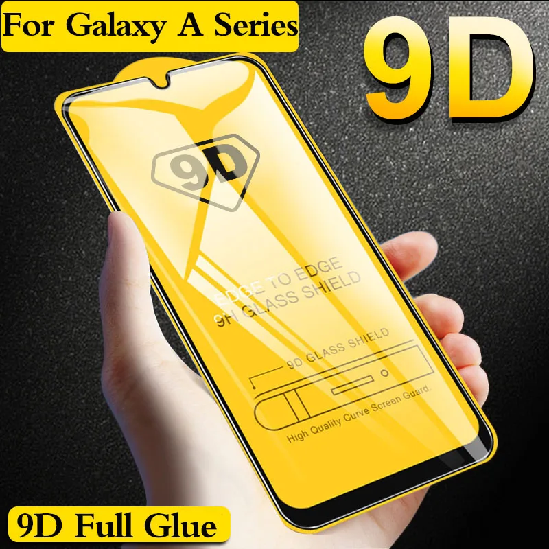 

9D full glue tempered glass phone case for samsung a30 a50 a70 a90 Screen Protector safety on galaxy a10 a20 a60 a80 m10 m20 m30