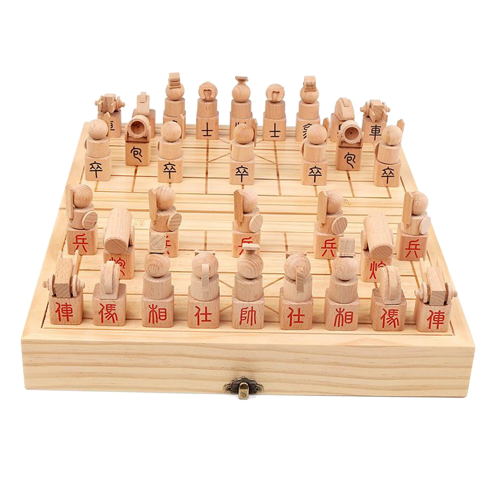 Pièces d'échecs chinois portables Chessman Set Jeu d'échecs XiangQi 