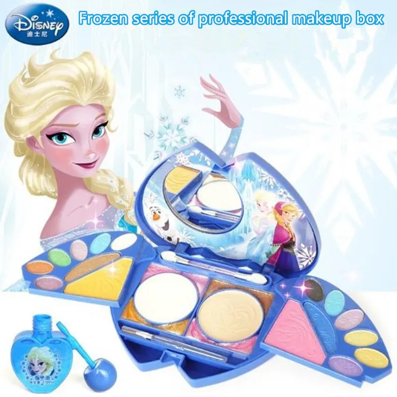 Reine des neiges Disney glace princesse boîte de maquillage Predend jouer vernis à ongles Blush fard à paupières pour enfants cosmétiques cadeau d'anniversaire jouets