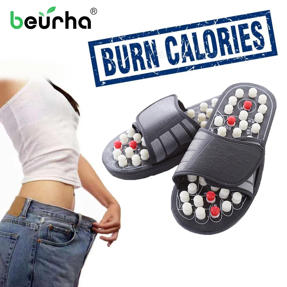 

2PCS Massage + Slimming Feet Massage Slippers Acupuncture Therapy Massager Shoes Foot Acupoint Activating Reflexology Feet Care