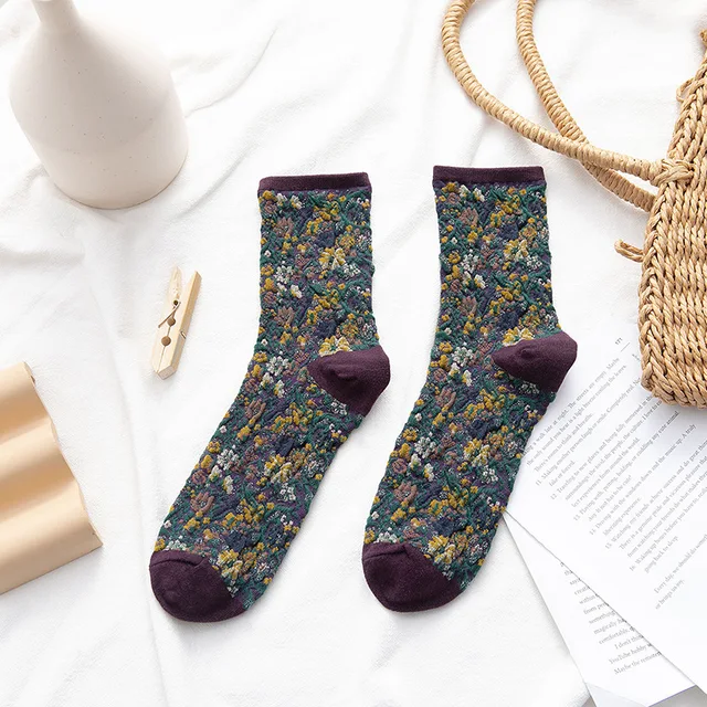 vintage socks fall winter fashion woman calcetines harajuku women skarpetki kobieta skarpety damskie meias femme chaussettes 4