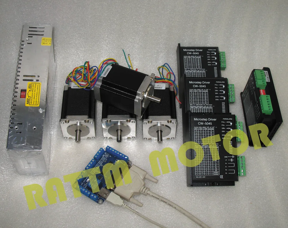 4 axis CNC controller kit 4PCS Nema23 81mm/3A/308 ...