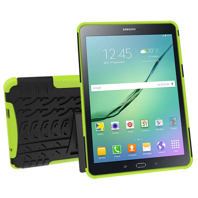 For Samsung Galaxy Tab S2 9.7 T810 case for SM-T810 T815 Tablet 9.7 inch armor Silicone TPU+PC Shockproof Stand Cover +pen+Film