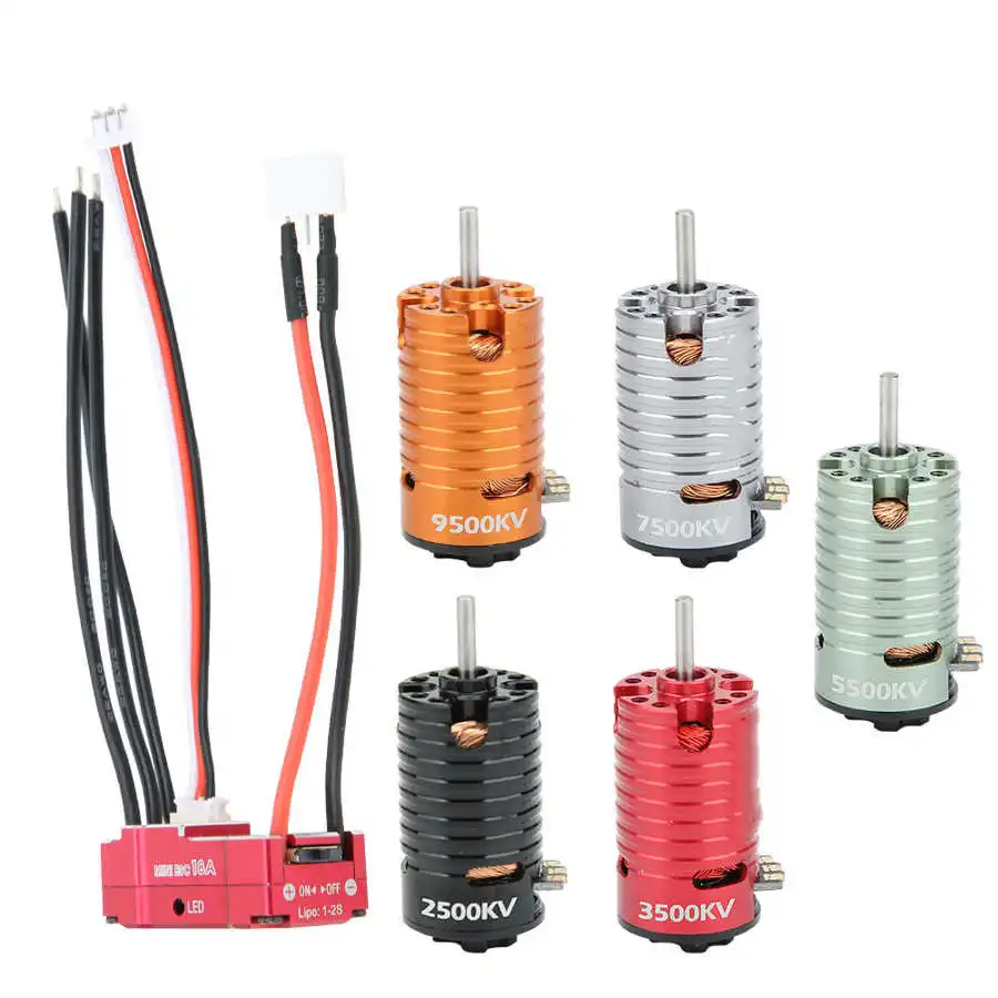 RC Parts 1410 Brushless Motor + 18A Red ESC Set RC Car Replacement Accessory Spare Part RC Toy Accessory