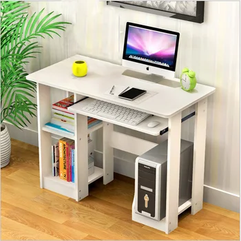 

Home Desktop Computer Desk,Simple Modern PC Laptop Writing Study Table with Storage Shelves Gaming Computer Table
