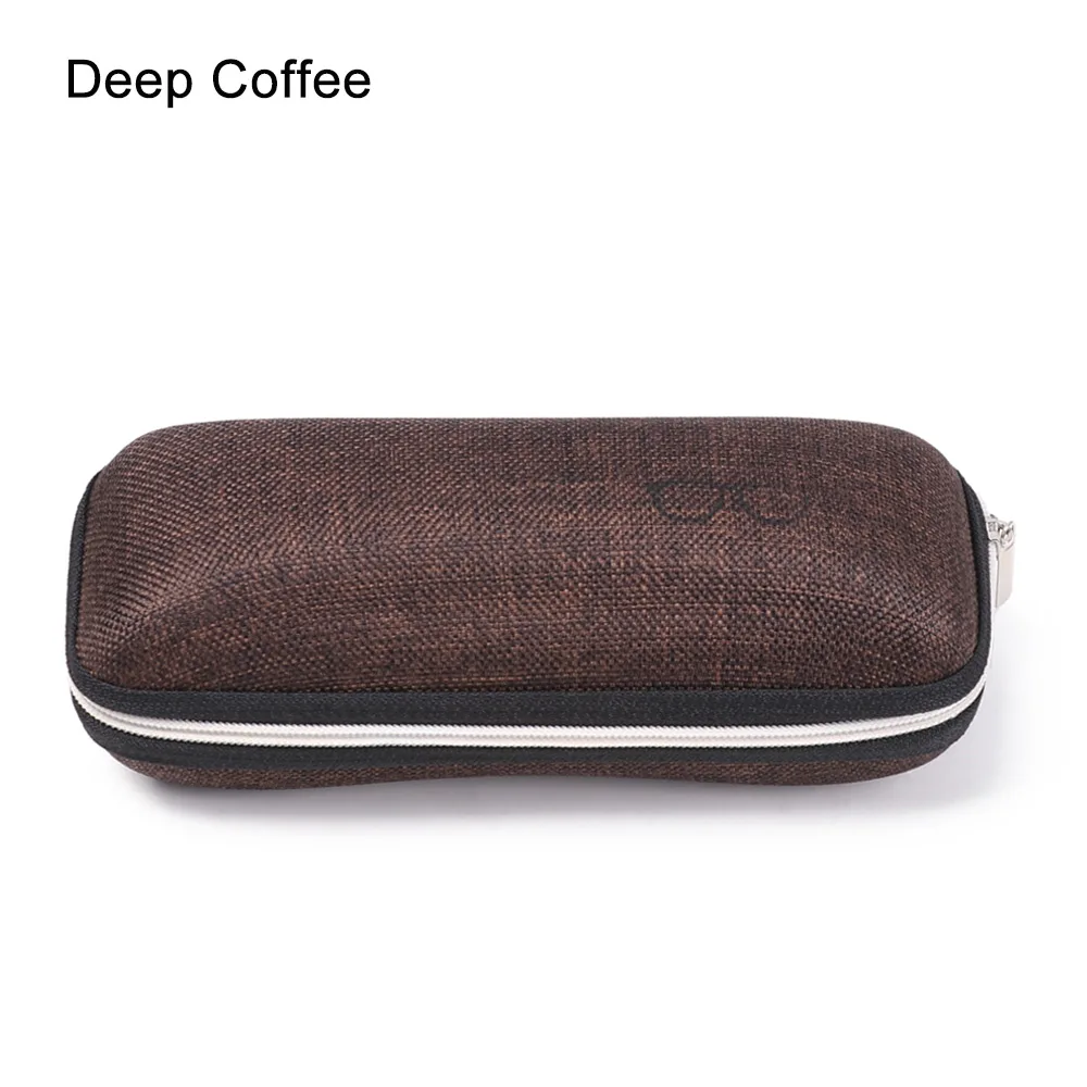 deep coffee Модные мужские, женские, детские солнцезащитные очки, футляр, чехол EVA для очков, чехол s, футляр для очков с ремешком, на молнии, Чехол для очков, жесткий - Цвет: deep coffee