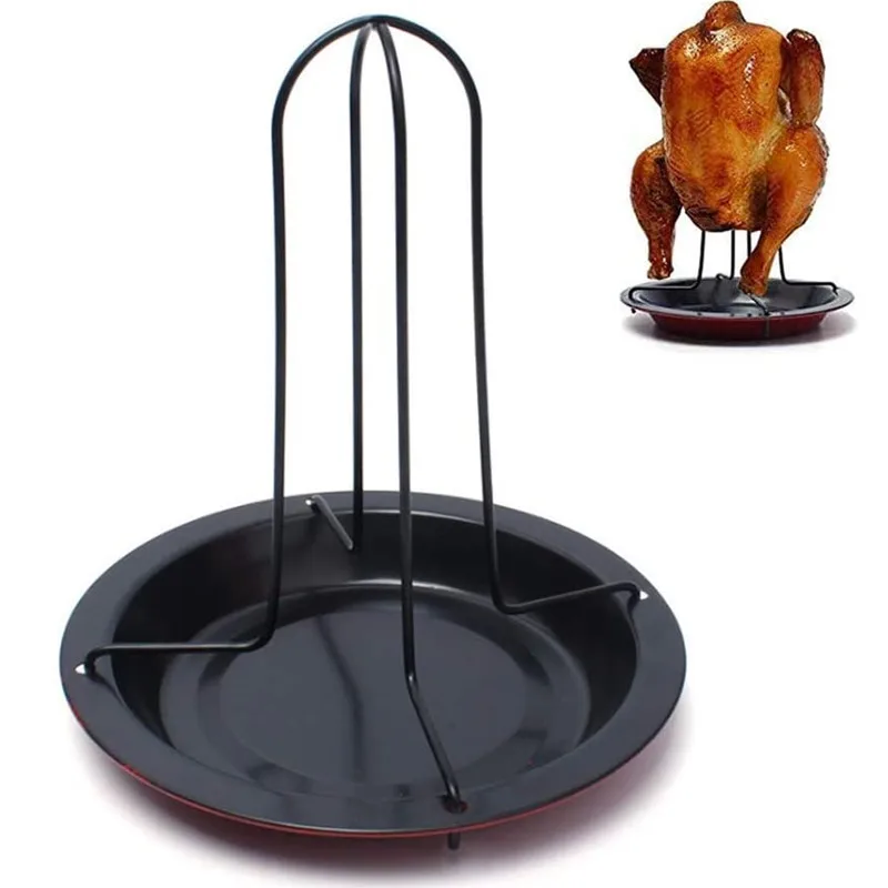 Th Folding Stainless Steel Chicken Roaster Rack, Beer Can Holder