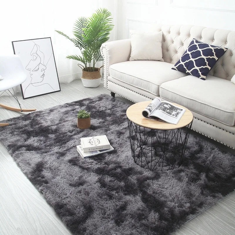 18 Colors Pink Purple Carpet Dyeing Plush Soft Carpets Area rug For Living Room Bedroom Anti-slip Floor Mats Child Bedroom Mat