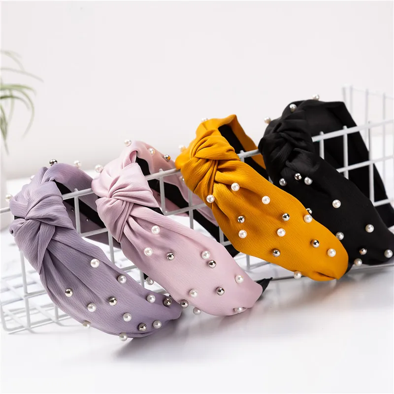 Knot Turban Headband Elastic Hairband Hair Accessories for Girls No Slip Stay on Knotted Head band Band Women |