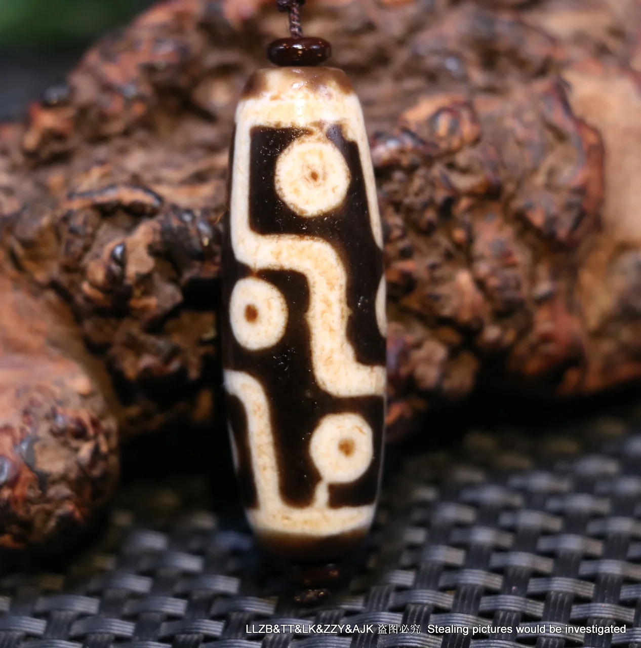 Magic Tibetan Oily Old Agate Patina 9 eye 46*16mm dZi Bead Amulet Power | Украшения и аксессуары