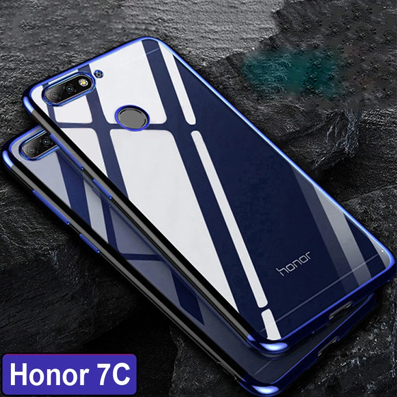 

For Huawei Honor 7C Case For Huawei Honor 7C Honor 7C Pro Cover Silicone Transparent Plating Clear Soft TPU Silicon Bumper Cases