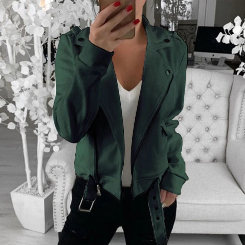 Very best  Autumn Winter Women's Bomber Jacket Casual Zipper Button Female Jacket Solid Plus Size Pockets Wome