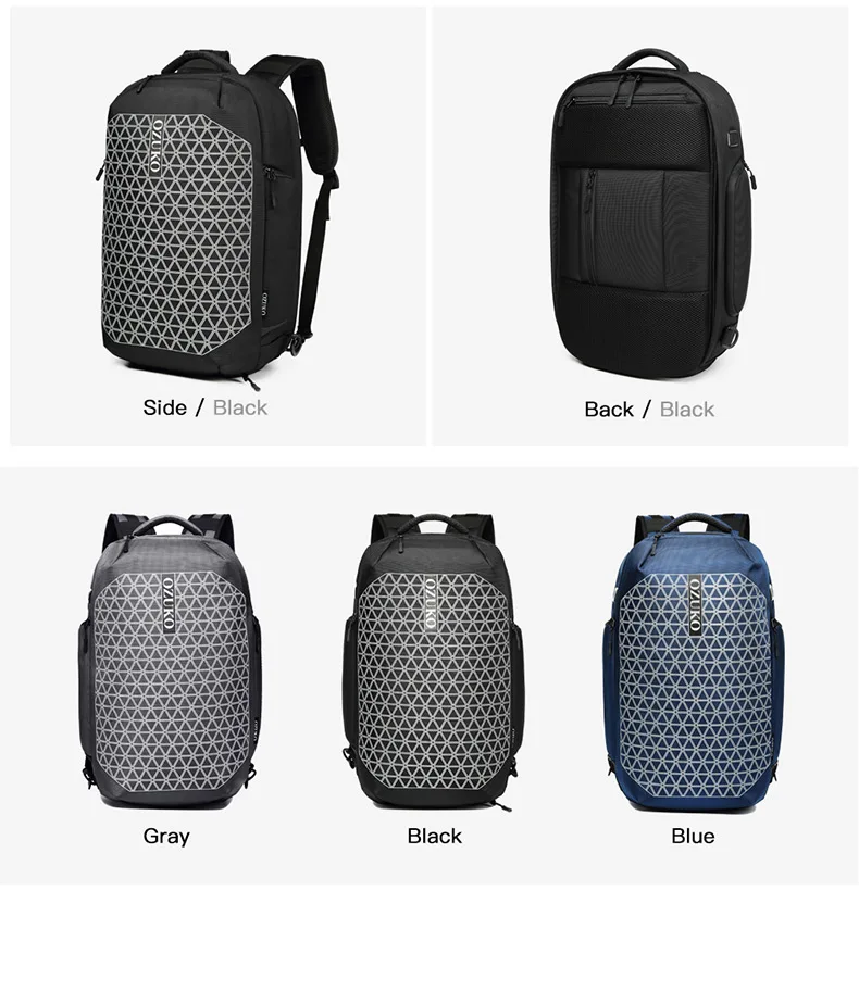 OZUKO, новинка, анти-вор, мужской рюкзак, многофункциональный, 15,6 дюймов, рюкзаки для ноутбука, школьная сумка с сумкой для обуви, водонепроницаемый, для путешествий, мужской Mochila