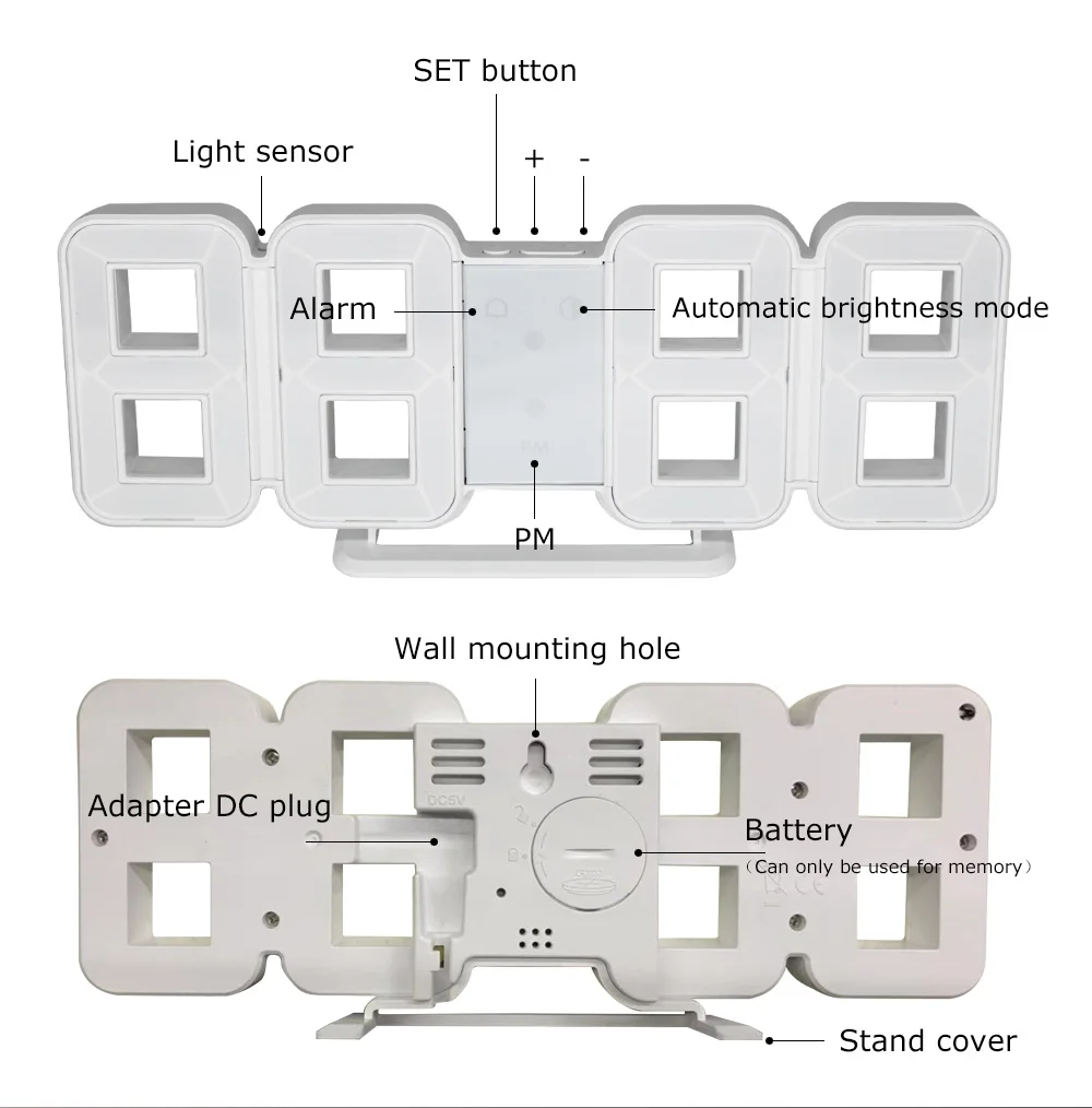 3D цифровые настенные часы светодиодный термометр с датой большого времени современный дизайн часы будильники домашний декор
