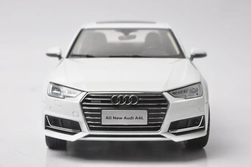 1:18 литая модель для Audi A4L 2017 белая игрушечная машинка из сплава миниатюрные