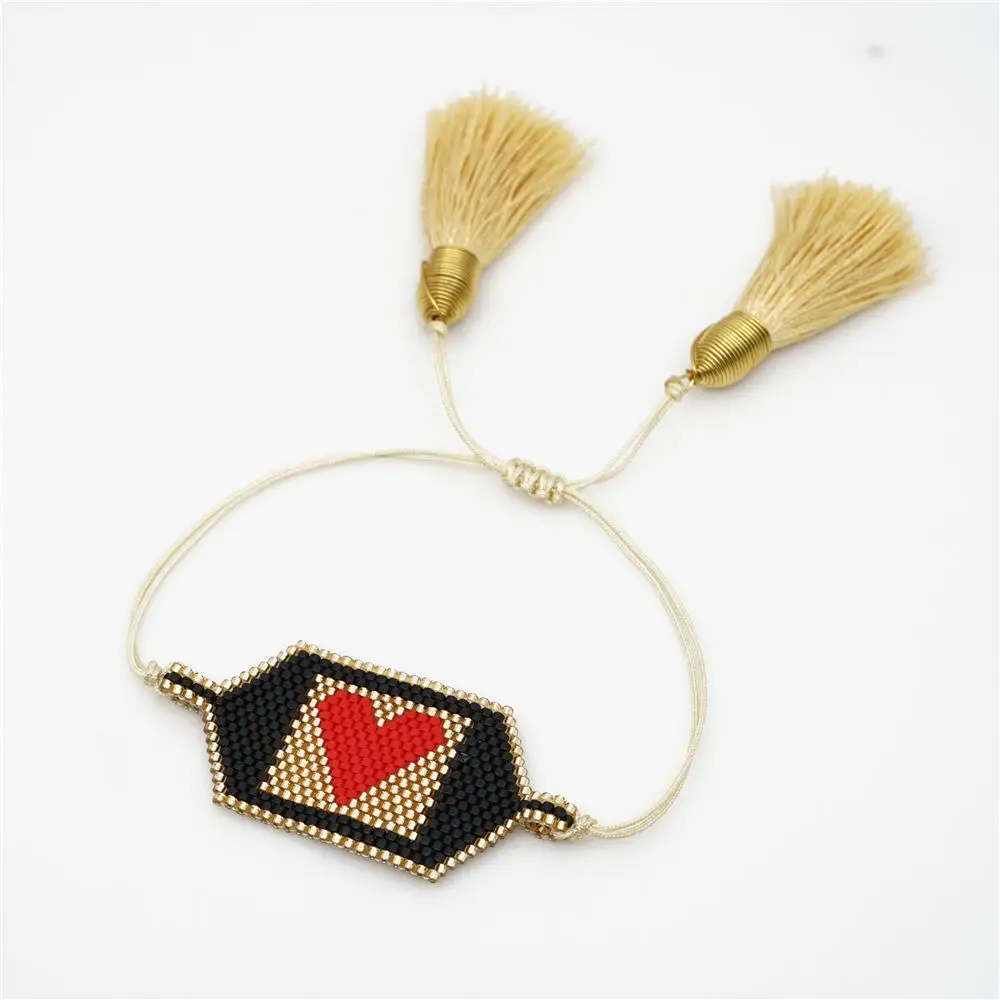 Go2boho MIYUKI браслет в форме сердца браслеты Pulseras Mujer Moda женские ювелирные изделия с кисточкой Мексиканская любовь браслет ручной работы для ношения выше локтя Femme
