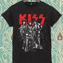 Kiss Пол Стэнли Рок Панк день рождения подарочный металлический футболка s m l xl печатных круглые мужские футболки дешевая цена Топ тройник