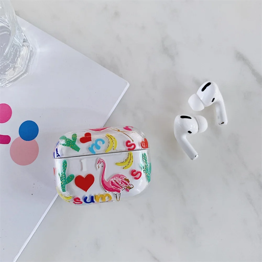 INS Цветы Чехол для наушников для Apple Airpods Pro чехол Роскошный Фламинго Airpod 3 крышка прозрачный PC Сплит защитный чехол для наушников