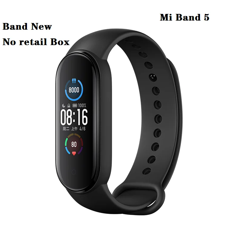 Cheap Sale Xiaomi Mi Band 5 Color AMOLED Screen Heart Rate Fitness Bluetooth Sports Waterproof Wristband Band new No Retail Box