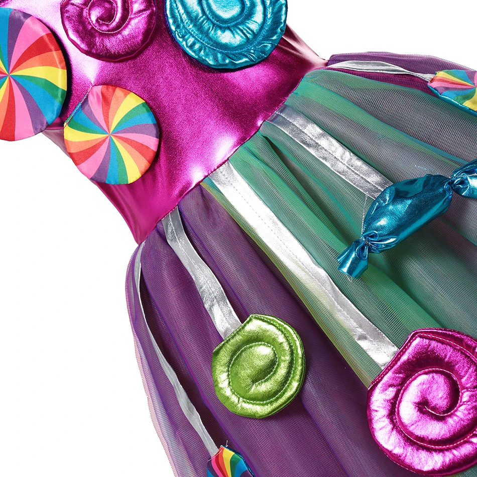 Girls Carnival Candy Dress Purim Festival Fancy Lollipop Costume Summer Tutu Dresses Party Ball Gown girls dress princess costume