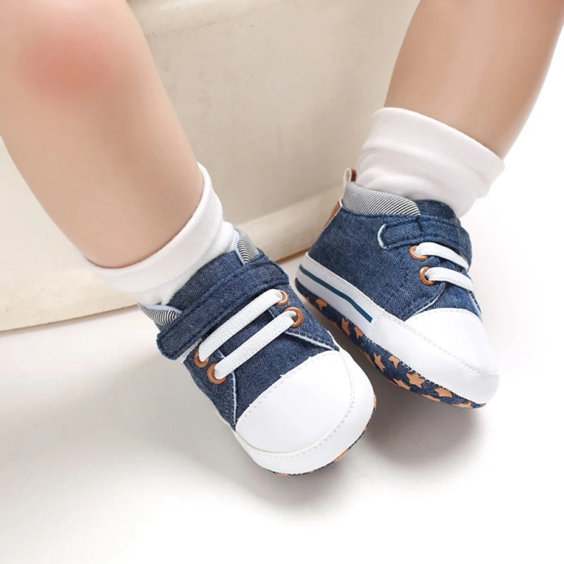 Fashion Baby Boys Soft Soled Lace-Up Leisure Anti-Slip Casual Toddler First Walkers Shoes 0-18M |