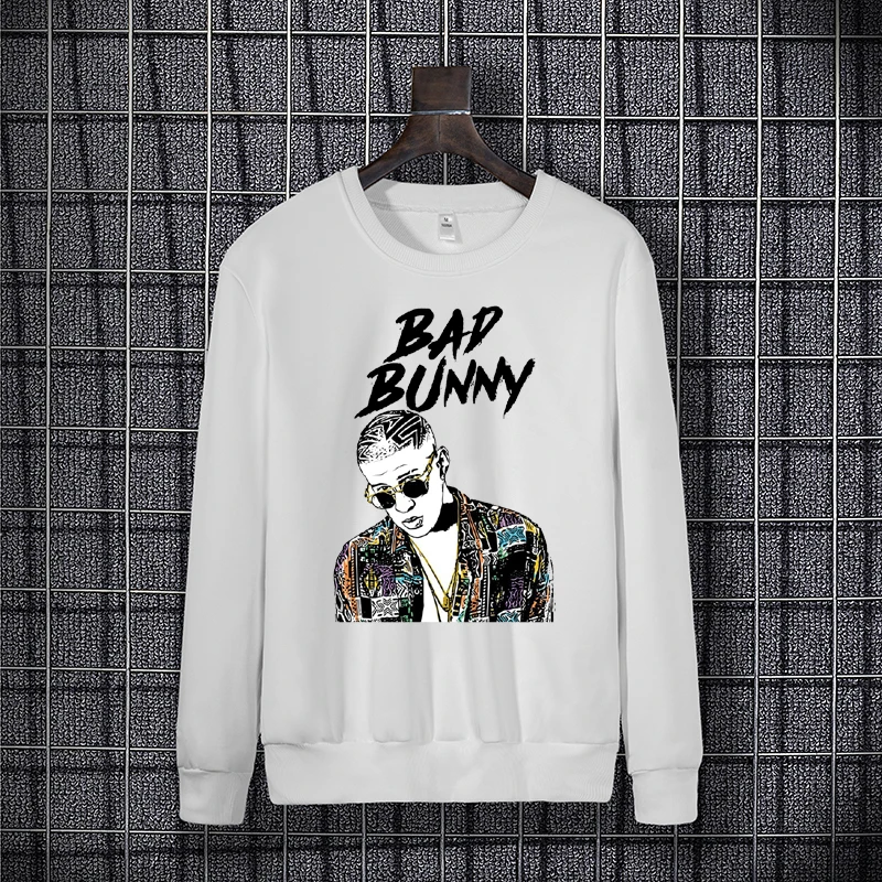 

Autumn winter women's loose long - sleeved round neck hoodie plus size bad rabbit graphic print long - sleeved lovers hoodie 90s