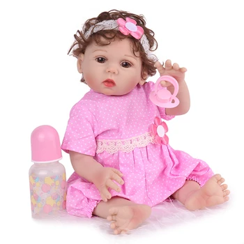 

45cm Full Silicone Princess Reborn Baby Doll Bebe Princess Girl Babies Toddler Dolls Birthday Gift Bathe Toy