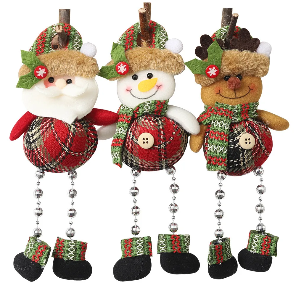 Рождественское подвесное украшение елка и Снеговик висячие украшения подарок Санта Клаус лося игрушка-кукла в виде оленя висячие украшения F92