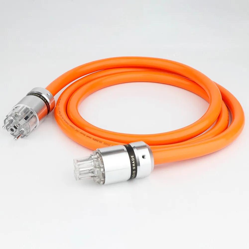 Preffair HI-End D505 5N OFC Pure Copper European standard Power Connector EU Schuko Power Cord HIFI