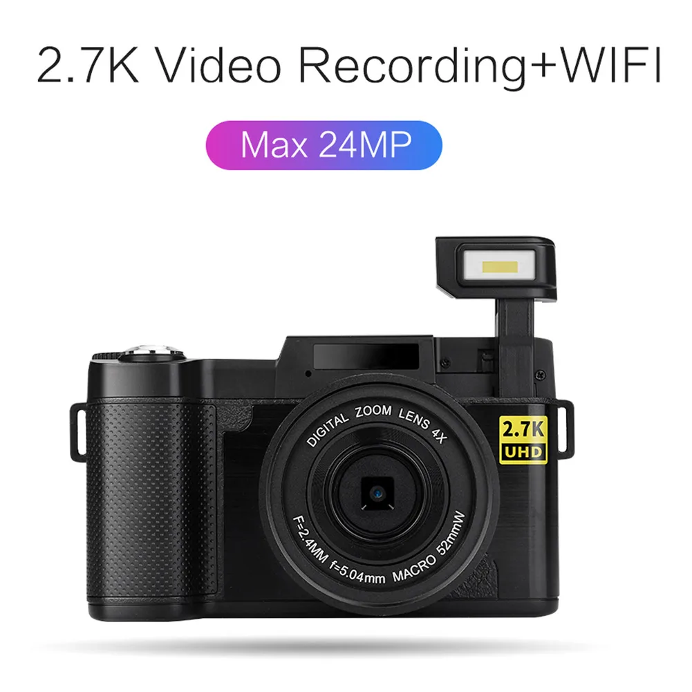 

Digital Camera Camcorder HD Display 3 Inch Portable 4x Zoom with Flip Screen