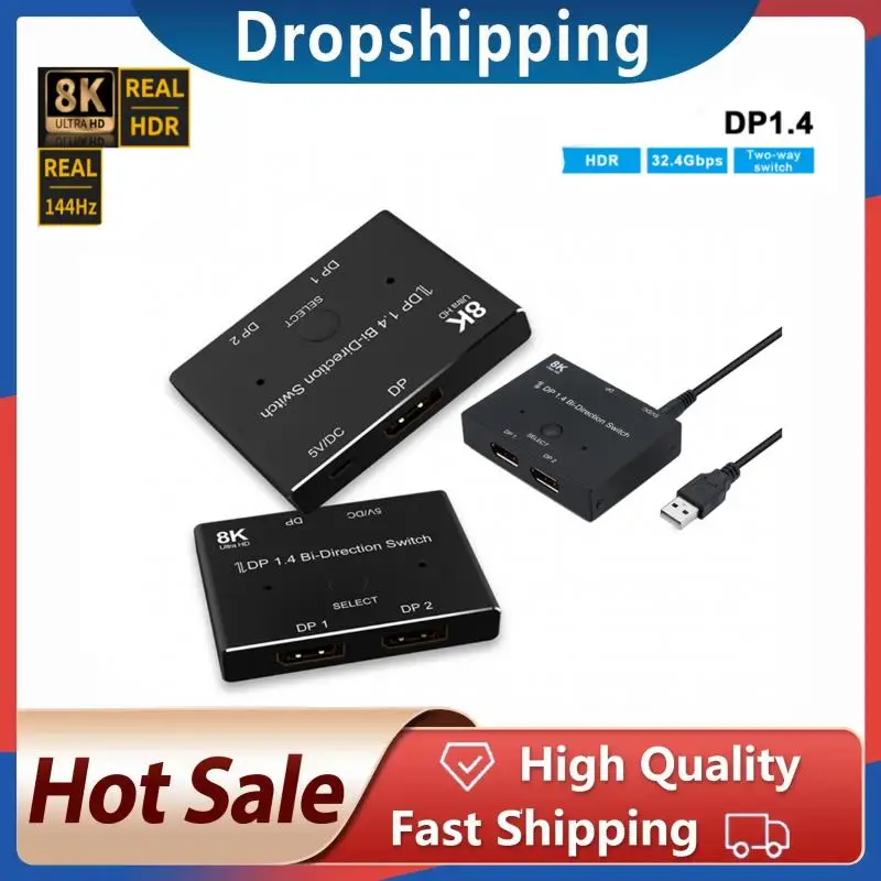 Displayport 1.4 Switch 165Hz Displayport Bi direction Splitter Switcher
