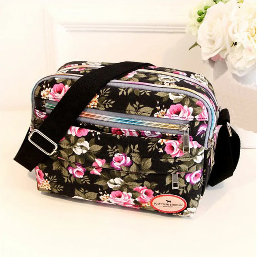 MAIOUMY, модная женская сумка для хранения, сумки для макияжа, холщовая, с цветочным принтом, на молнии, сумка на плечо, женская сумка-мессенджер, косметика, Pouchs