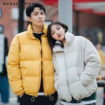

ZURICHOUSE Women's Jacket Winter Warm Puffer Coat 2020 Loose Fit Fashion Candy Colors Couple Series Cotton-padded Parkas