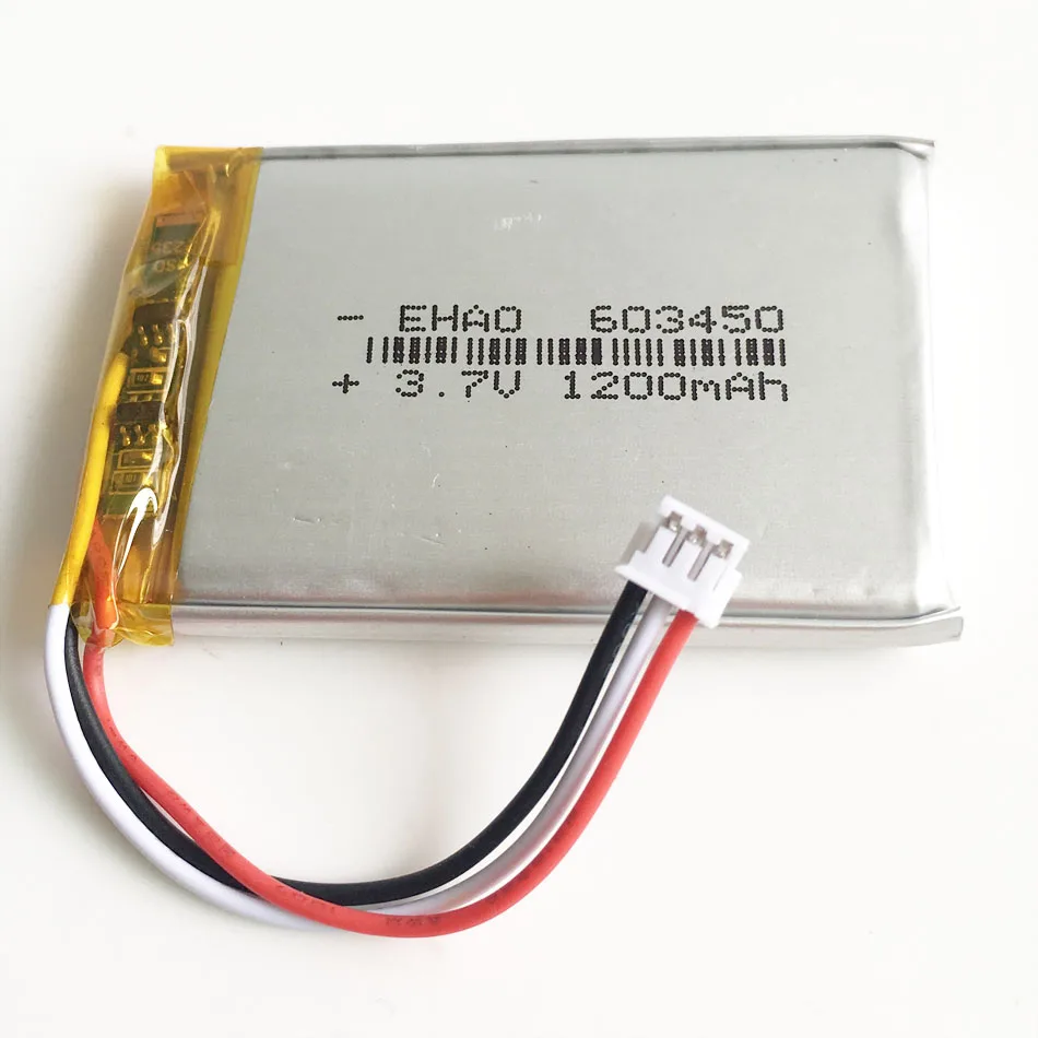 3.7V 1200mAh Lipo Rechargeable Battery Li cells 603450 + JST ZH 1.5mm 3pin Connector for Logitech G900 G903 G400 Wireless Mouse