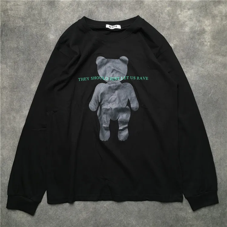 Роскошный мужской классический Let US rave Bear толстовки с капюшоном бархатные хлопковые пуловеры из плотного флиса# K62
