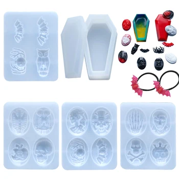 

Silicone Halloween Skull Jewelry Making Mold Resin Epoxy Casting Mould Craft