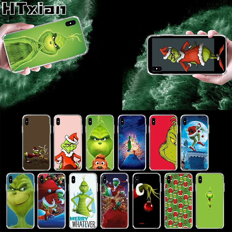 HTXian How the Green ofMonster Grinch Рождественский Прозрачный чехол для телефона iPhone 11 pro XS MAX 8 7 6