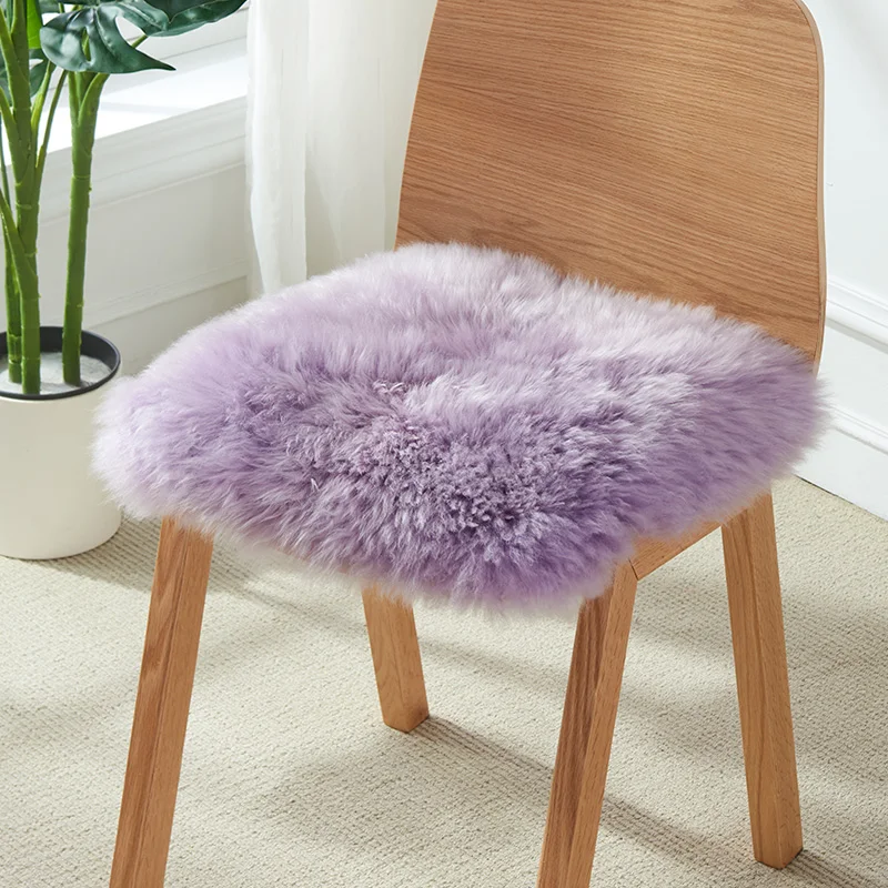 Pure wool upholstery padded winter cushion warm wool sofa cushion fur pad sheepskin office chair cushion