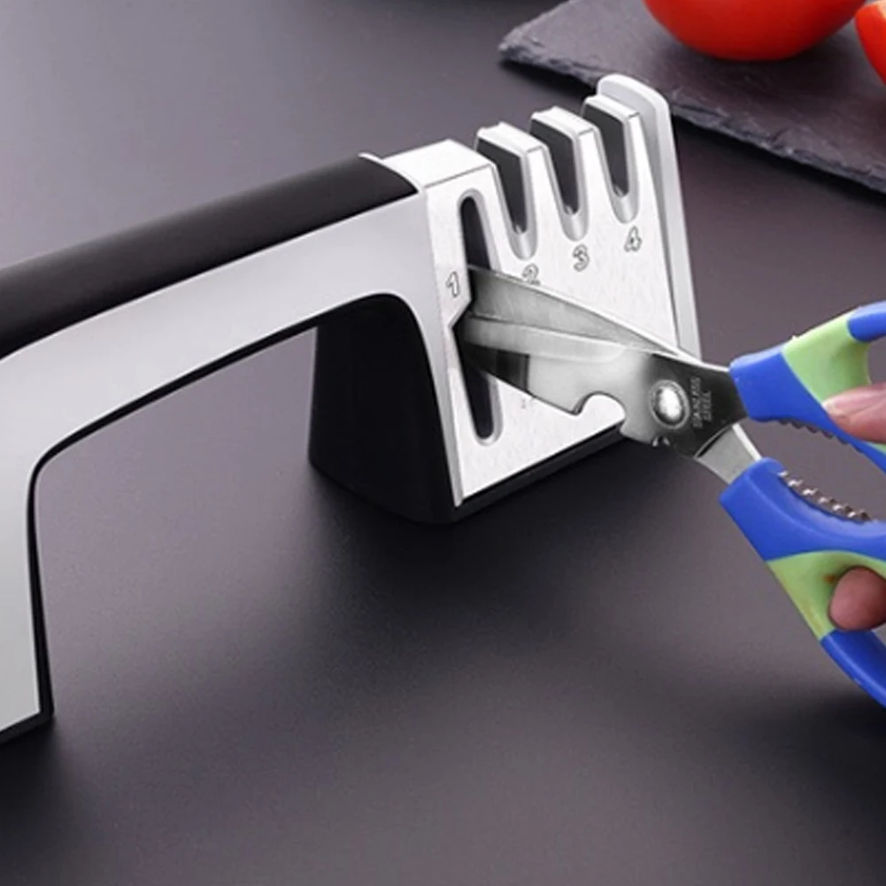 Knife Sharpener With 4 Stage Diamond Coated Sharpening System Household
