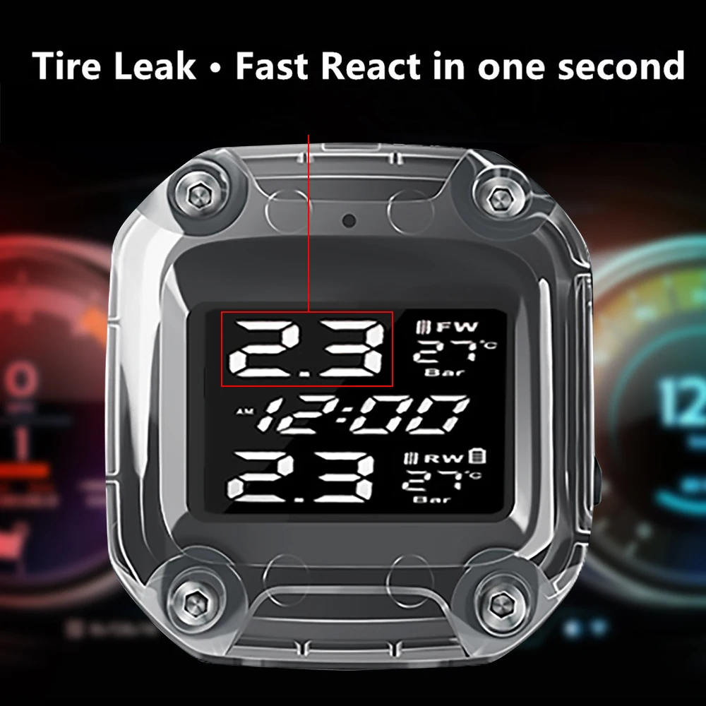  TPMS Motorcycle Ÿ̾ з  LCD  ȭ ڱ  ڵ ˶  Ÿ̾ з ܺ  Ÿ̾   tpms ũ