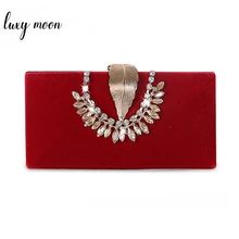 Алмазный женский клатч, велюровые сумки на плечо для женщин, черный, красный клатч, сумочка, Роскошная сумочка невесты и сумочка ZD1366