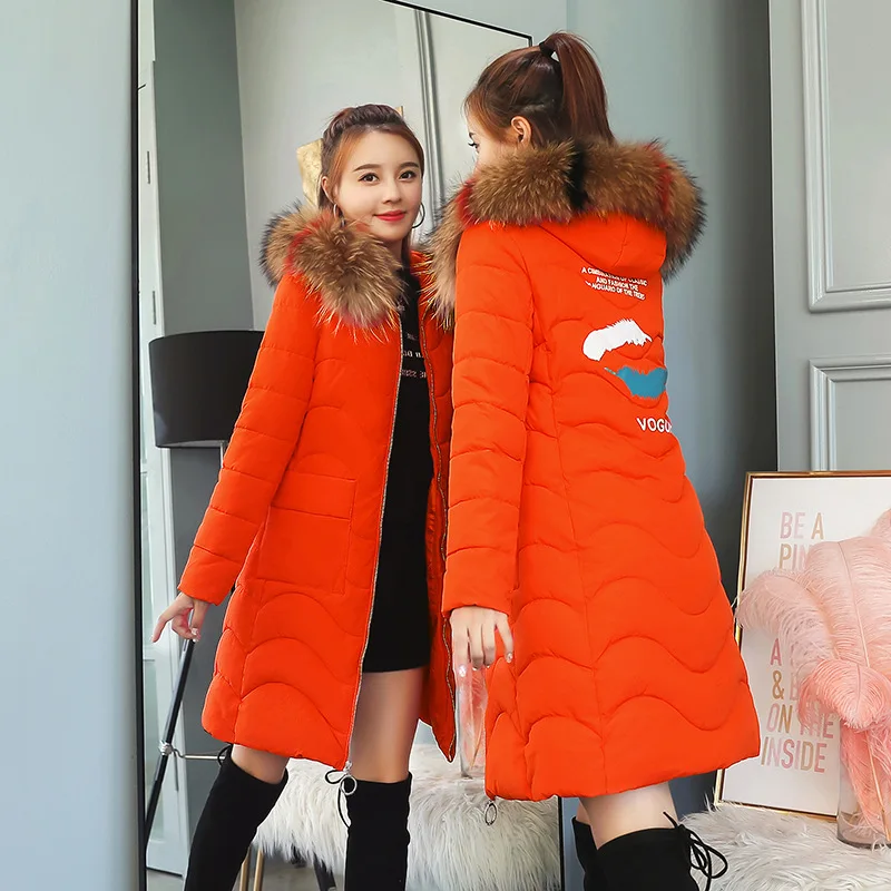 

Down Jacket Women's Mid-length Thick 2019 Korean-style Slim Fit Hooded New Style off Season Closeout Cotton-padded Clothes Women