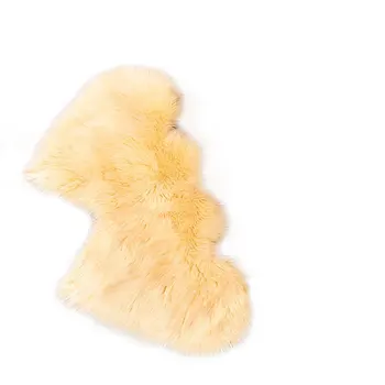 

Soft Artificial Wool Sheepskin Baby Room Bedroom Soft Area Mat Long Hairy Rug Shaggy Warm Hairy Carpet Love Heart Shape Fur Rugs