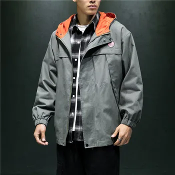 

Mens Jackets and Coats Autumn Hip hop MensPocket Hooded Jacket Men Bomber street Jacket Teen Top Jackets for Men Streetwear 2019