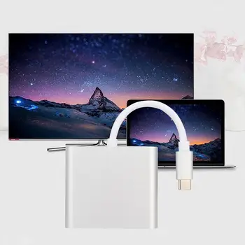 

USB 3.1 Type-C to HDMI USB3.0 Type-C Female Adapter PD Power Charging 3-in-1 Hub for Macbook and for iPad Pro