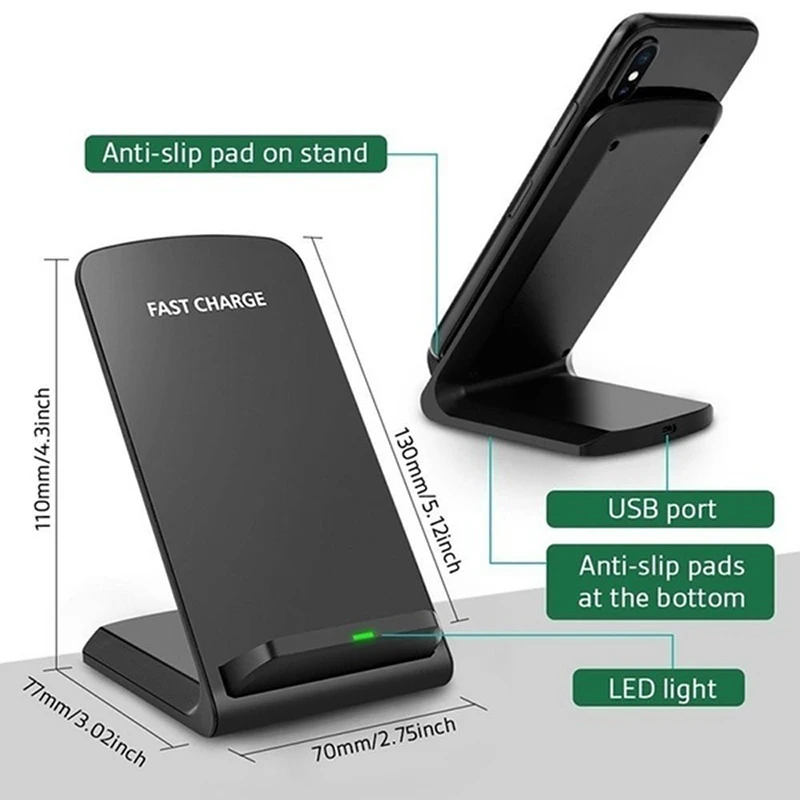 Для samsung Note 10 Plus Беспроводное зарядное устройство Cargador Inalambrico для iPhone 11 Pro XS MAX XR XS 8 Plus 10W Fast Draadloze Oplader