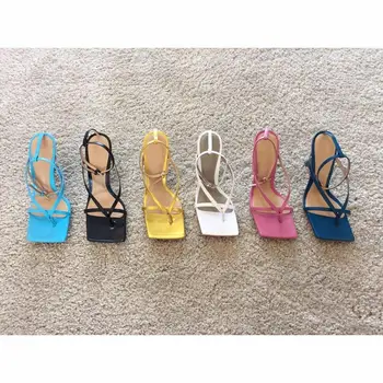 

New Hot Sale Shoes Women Summer Sexy Women Sandals Genuine Cow Leather High Heels Women Sandals Zapatos De Mujer Women Shoes