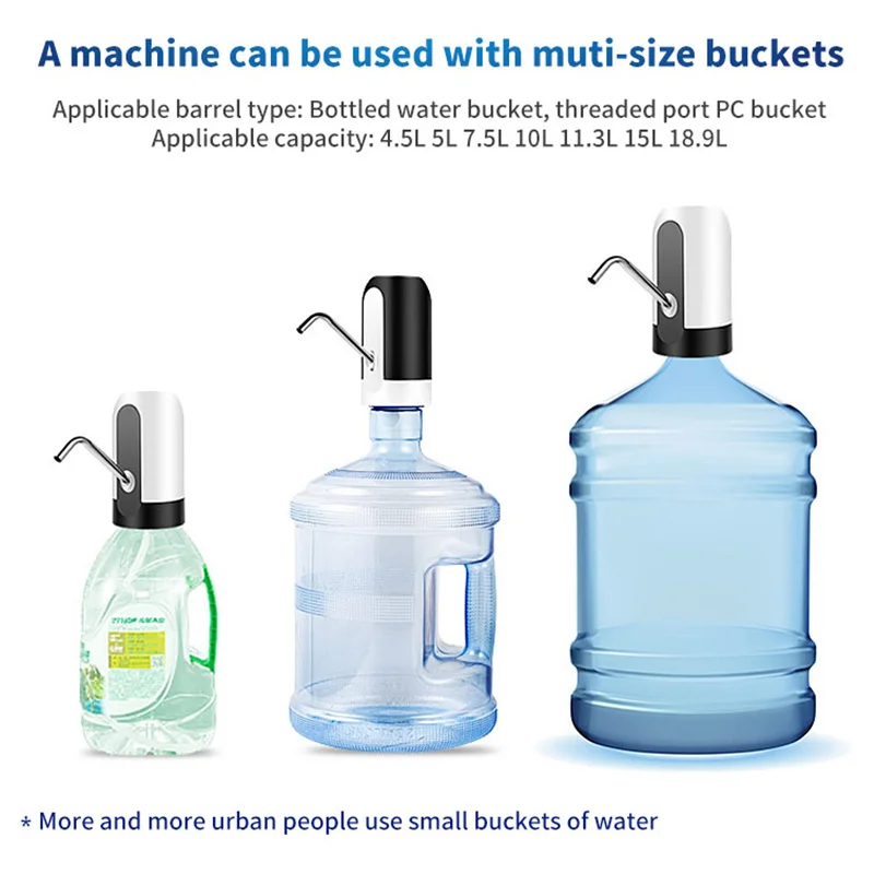 KCASA Electric Wireless Water Dispenser Portable Gallon Drinking Bottle Switch USB Fast Charging Automatic Pump for Home Office