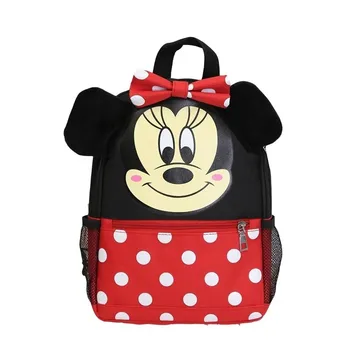 

Cute Minnie Mickey Red Diaper Bag Child Backpack Boy Girl Waterproof Schoolbag Bow Dot Pattern Orthopedic Schoolbag