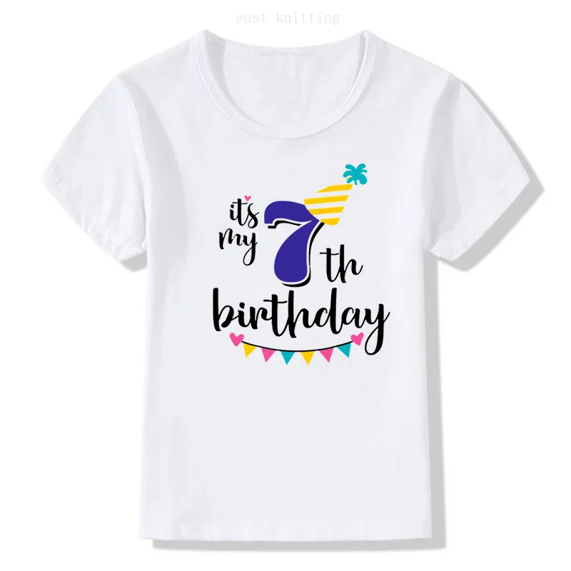 AliExpress Новые товары детская одежда короткий рукав принт для детей от 1 до 9 лет День рождения напоминание английская надпись T-s